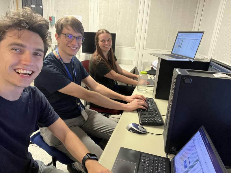 Members of the HL-ZDC test-beam team monitoring data taking